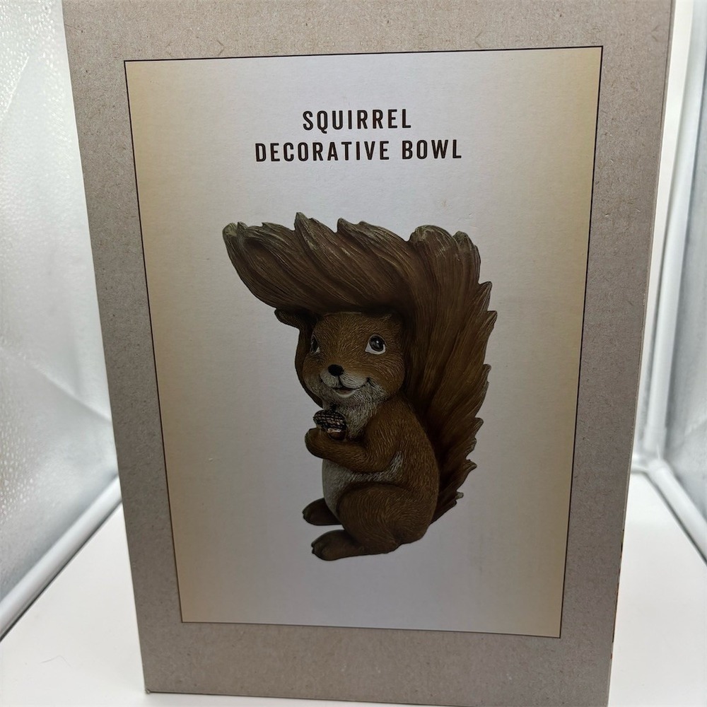 Cracker Barrel Squirrel Decorative Bowl Brown Woodland Fall Acorn w/ Box